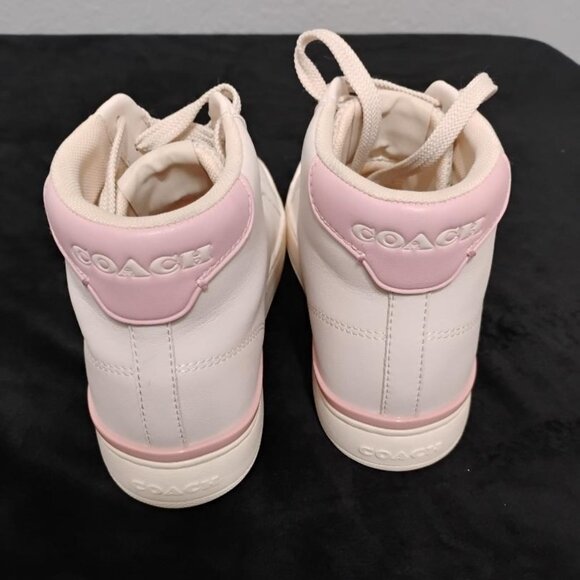Coach Leather High Top Woman Sneakers Size 7.5 - Picture 4 of 10